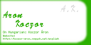 aron koczor business card